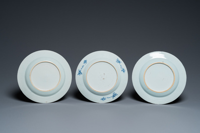 Sept pi&egrave;ces en porcelaine de Chine en bleu et blanc, Kangxi/Qianlong