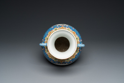 A Chinese famille rose 'playing boys' vase, Qianlong mark, Republic