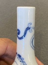 A small Chinese blue and white 'dragon' bottle vase, Yongzheng mark and possibly of the period