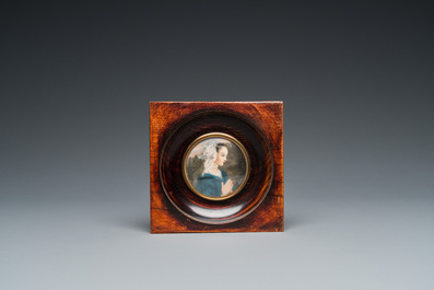 Four portrait miniatures, England and/or France, 18/19th C.