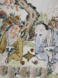 Vase de forme 'cong' en porcelaine de Chine qianjiang cai, sign&eacute; Pan Zhinan 潘植南, dat&eacute; 1898
