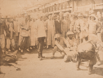 Sanshichiro Yamamoto (1855-1943): Five original photos of Chinese landscapes and a decapitation, 19/20th C.