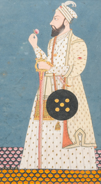 Twee Indische school miniaturen: 'Portret van Shah Jahan II' en 'Portret van prins Murad Bakhsh', 18/19e eeuw