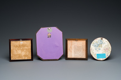Four portrait miniatures, England and/or France, 18/19th C.