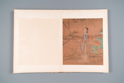 Navolger van Fei Danxu 費丹旭 (1801-1850): Album met acht schilderingen op zijde, gedateerd 1866