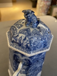 A Chinese blue and white 'Europa and the bull' coffeepot and cover, Kangxi