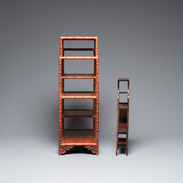 Two small Chinese wooden display stands, 19/20th C.