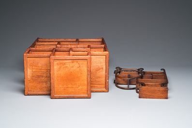 Two small Chinese wooden display stands, 19/20th C.