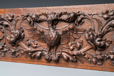 Eight finely carved wooden panels with grotesques, Southern Netherlands, 17th C.