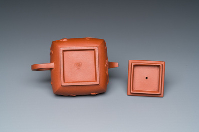 A Chinese Yixing stoneware teapot and cover, Kangxi