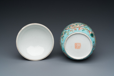 A Chinese famille rose 'chupu' bowl and cover for the Straits or Peranakan market, 19th C.