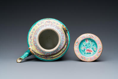 A large Chinese famille rose teapot for the Straits or Peranakan market, 19th C.