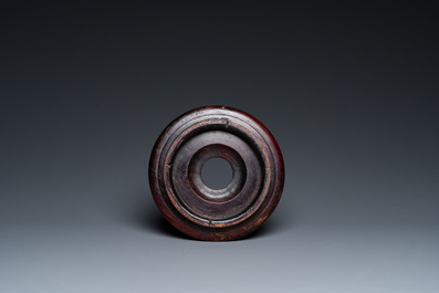 A Chinese inscribed archaistic bronze tripod censer and cover, Ming