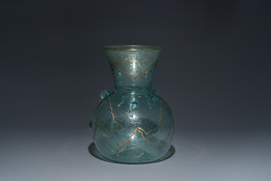 A painted glass mosque lamp, probably Syria, 19th C.