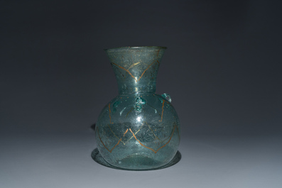 A painted glass mosque lamp, probably Syria, 19th C.