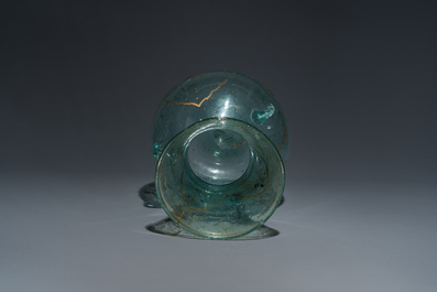 A painted glass mosque lamp, probably Syria, 19th C.