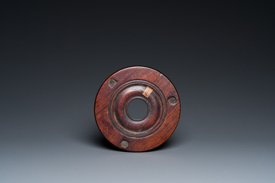 A Chinese inscribed archaistic bronze tripod censer and cover, Ming