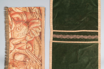 Een collectie textiel deels met goud- en zilverdraad geborduurd, West-Europa, 17e eeuw en later