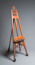 A large Islamic bone-inlaid wooden painter's easel, probably Egypt, 19th C.