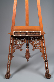 A large Islamic bone-inlaid wooden painter's easel, probably Egypt, 19th C.