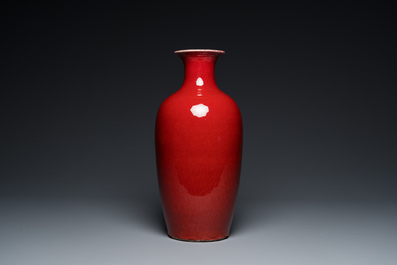 A Chinese monochrome sang-de-boeuf-glazed vase, 19th C.