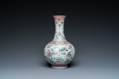A Chinese famille rose 'antiquities' bottle vase, Guangxu mark and of the period
