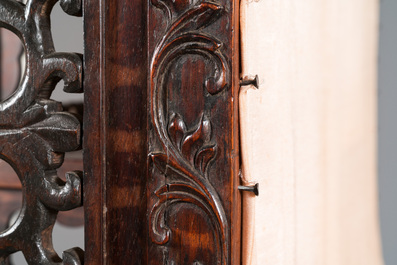 A Chinese reticulated hardwood display cabinet, 19th C.