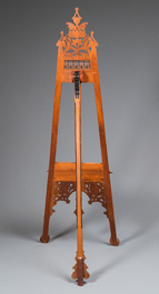 A large Islamic bone-inlaid wooden painter's easel, probably Egypt, 19th C.