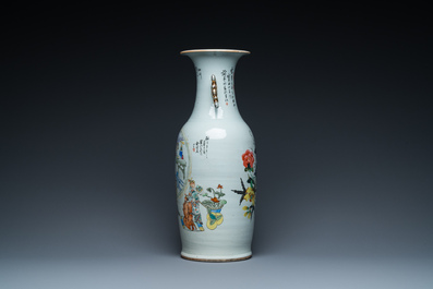 A Chinese qianjiang cai vase, signed Yu Xunmei 余恂美 and dated 1911, Tongzhi mark