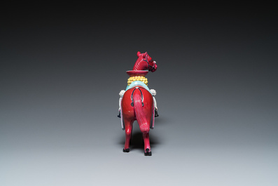 A Chinese ruby-ground model of a horse, 19/20th C.