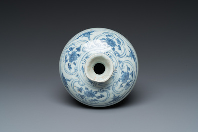 A Chinese blue and white 'meiping' vase with lotus scrolls, Ming