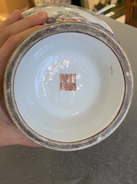 A Chinese famille rose 'playing boys' vase, Qianlong mark, Republic