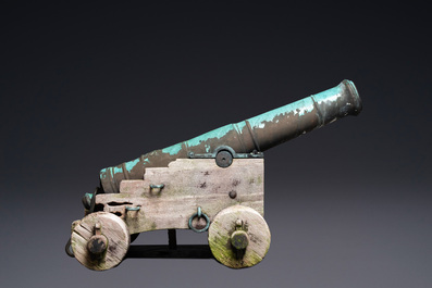 A pair of Italian bronze cannons, Venice, 17/18th C.