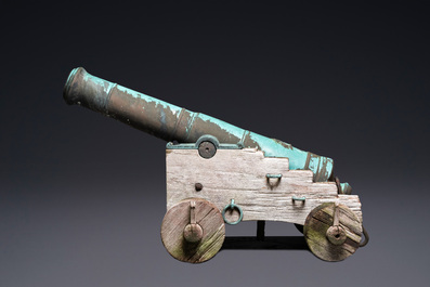 A pair of Italian bronze cannons, Venice, 17/18th C.