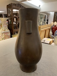 A Chinese bronze 'hu' vase, Song/Yuan