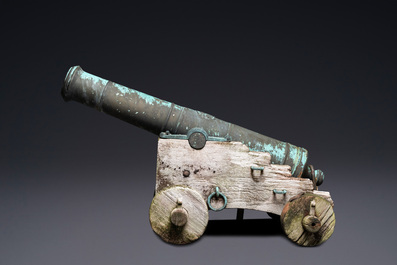 A pair of Italian bronze cannons, Venice, 17/18th C.