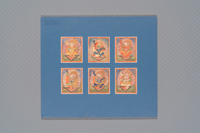 An extensive collection of 84 tsaklis on cotton and paper, Tibet and/or Mongolia, 19/20th C.