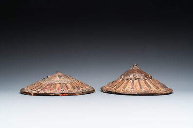 A pair of Ottoman 'kalkan' bucklers, 17/18th C.