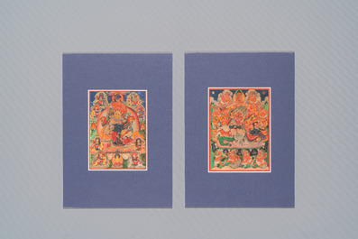 20 tsaklis on cotton and paper, Tibet and/or Mongolia, 18/19th C.