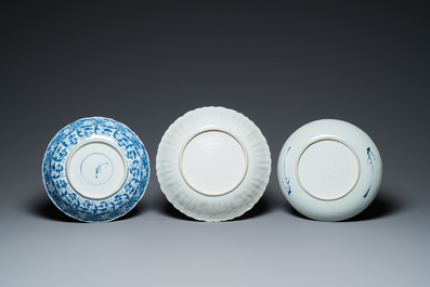 Tien Chinese blauw-witte borden en schotels, Kangxi en later