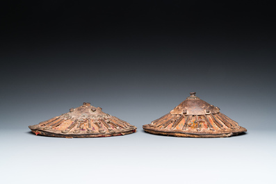 A pair of Ottoman 'kalkan' bucklers, 17/18th C.