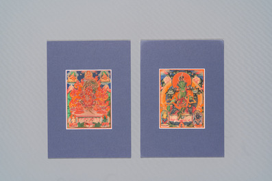 20 tsaklis on cotton and paper, Tibet and/or Mongolia, 18/19th C.