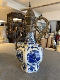A Chinese blue and white gilt-bronze mounted vase transformed into a ewer for the Ottoman market, Jiajing