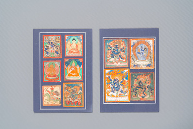 20 tsaklis on cotton and paper, Tibet and/or Mongolia, 18/19th C.
