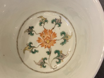 A Chinese famille verte 'lotus' bowl, Kangxi