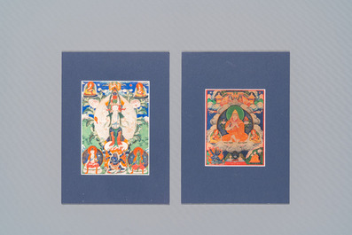 20 tsaklis on cotton and paper, Tibet and/or Mongolia, 18/19th C.