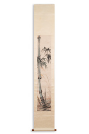 Navolger van Xu Beihong 徐悲鴻 (1895-1953): 'Bamboe', inkt en kleur op papier, gedateerd 1931