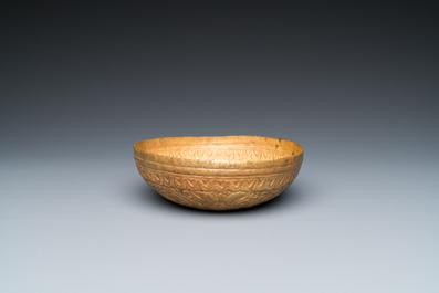 An Ottoman 'tombak' gilt-copper hammam bowl or 't&acirc;s', Turkey, 18/19th C.