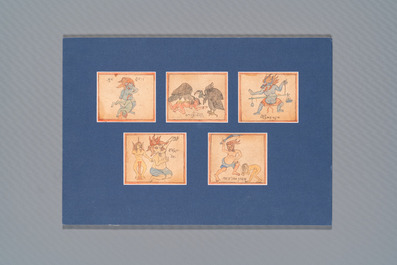 An extensive collection of 84 tsaklis on cotton and paper, Tibet and/or Mongolia, 19/20th C.