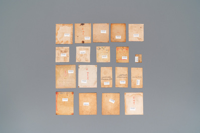 An extensive collection of 61 tsaklis on cotton and paper, Tibet and/or Mongolia, 18/20th C.
